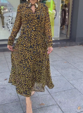 Long Sleeve Leopard Print Dress