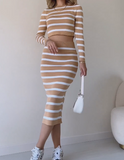 Striped two-piece sweater dress