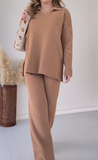 Solid Color Loose Long Sleeve Sweater Set