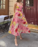 Vibrant Floral Halter Dress