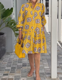 Yellow floral midi dress