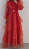 Colorful multi-layered gauze dress