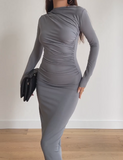 Solid Color Slim Sexy Stretchy Dress