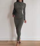 Solid Color Slim Sexy Stretchy Dress