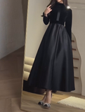 Black Velvet Elegant Long Dress