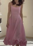 Pink Halter Puffy Dress