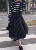 Black Veil Half Body Skirt