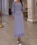 Elegant Slimming Dress in Light Purple