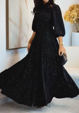 Long black glittery dress