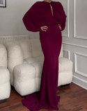 Burgundy Elegant Long Dress