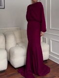 Burgundy Elegant Long Dress