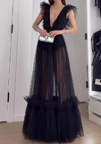 Black Gauze Long Dress