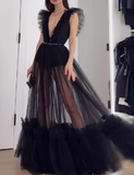 Black Gauze Long Dress