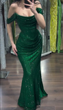 Green Shimmering Gown Dress