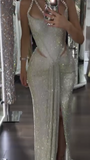 Silver Sparkling Gown Dress