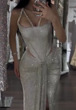 Silver Sparkling Gown Dress