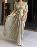 Gold Silk Shiny Dress