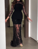 Black Mesh Shiny Bright Dress