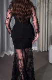 Black Mesh Shiny Bright Dress