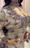 Colorful Printed Lace Sparkling Dress