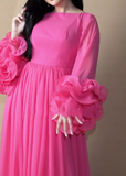 Pink Puffy Sleeve Dress