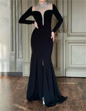 Black Slim Elegant Slit Maxi Dress