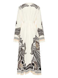 White Printed Loose Long Dress