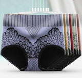Hip Graphene Antibacterial Peacock Feather Embroidered Gynecological Panties