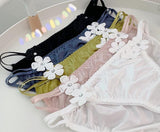 Camellia Ice Silk Lace Buttocks Lift Gynecological Panties