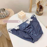 Camellia Ice Silk Lace Buttocks Lift Gynecological Panties
