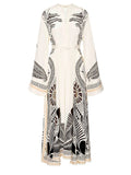 White Printed Loose Long Dress