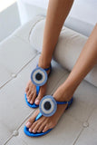 Blue Circle Sandals