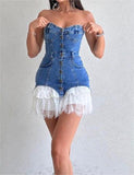 Denim Strapless Mini Dress