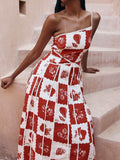 Patchwork Printed One Shoulder Dress