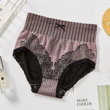 Hip Graphene Antibacterial Peacock Feather Embroidered Gynecological Panties