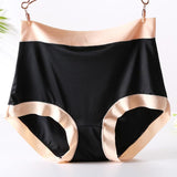 Satin large size panties female high waist color bump sexy triangle