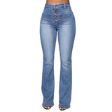 Button Fly Booty Shaping High Waisted Jeans