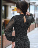 Black Polka Dot Casual Dress