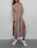 Design-Sense Slim-Fit Sweater Slit Dress