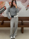 Sequined Straight Mop Pants