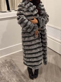 Women's Long Fluffy Coat Plush Outerwear