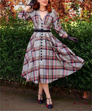 Colorful Plaid Elegant Dress