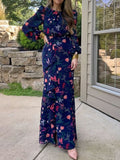 Floral Print Ruffle Maxi Dress