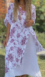 Printed Fresh Fake Two Piece Long Dress