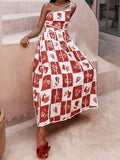 Patchwork Printed One Shoulder Dress