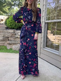 Floral Print Ruffle Maxi Dress