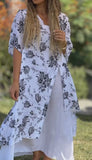 Printed Fresh Fake Two Piece Long Dress