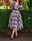 Colorful Plaid Elegant Dress