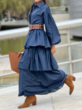 Lantern Sleeve Tired Dress