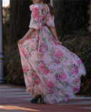 Spring Pink Floral Dress